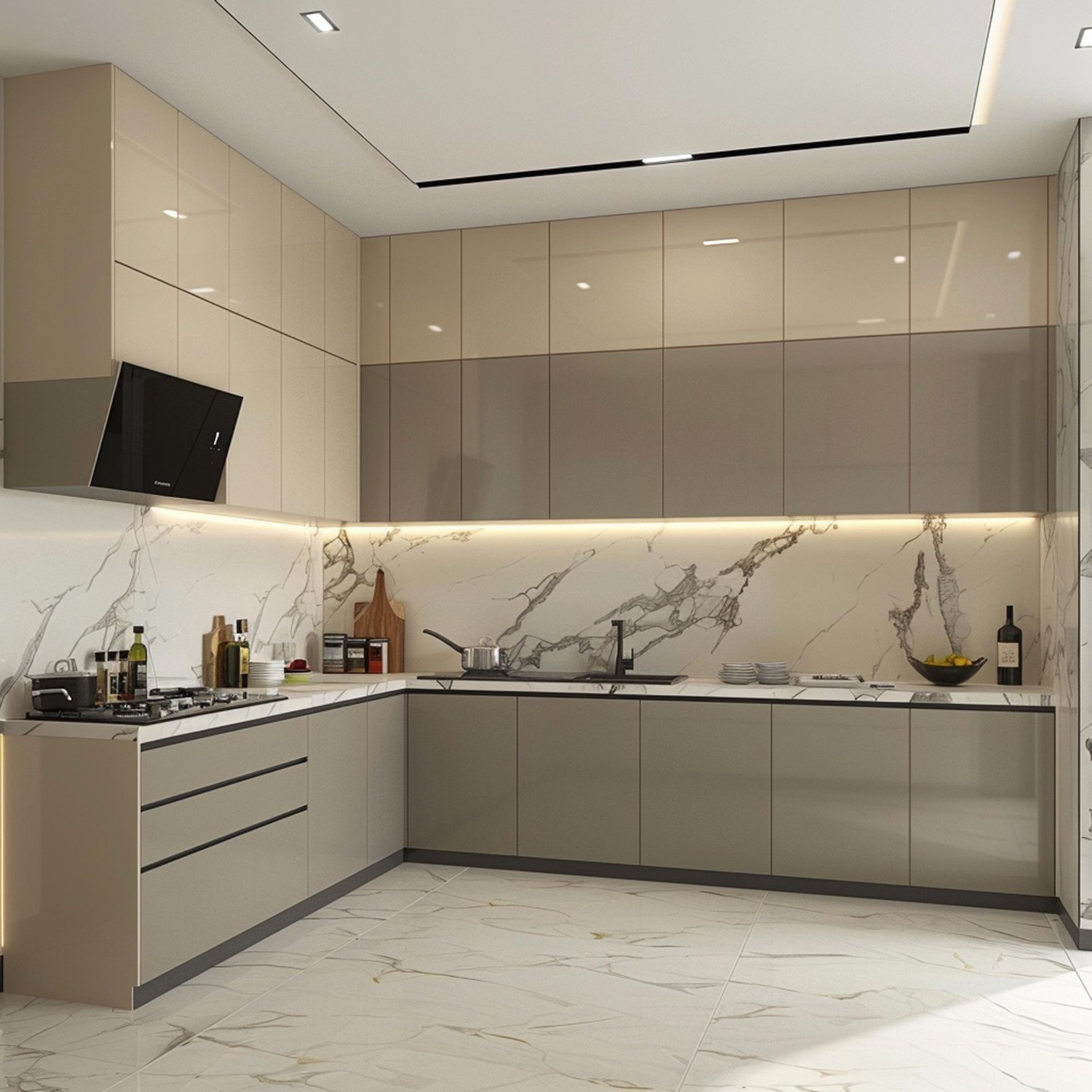 L-Shaped Modular Kitchen